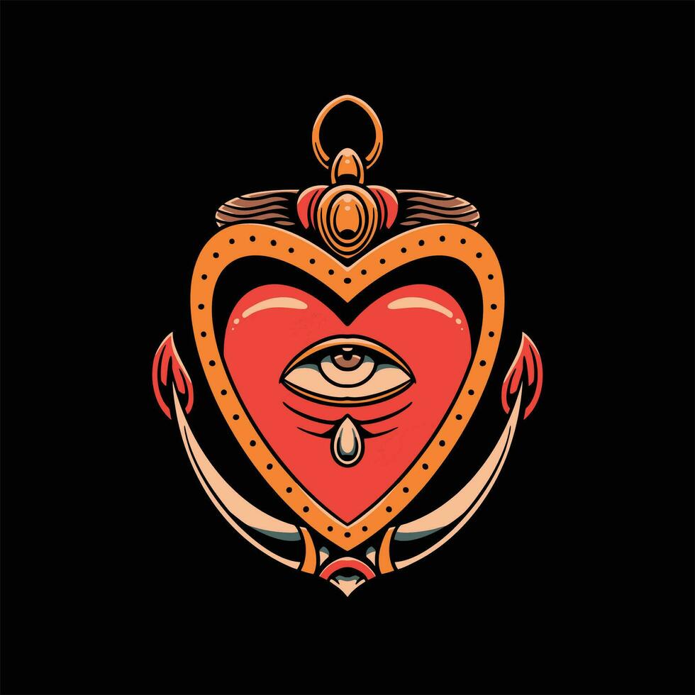 cry anchor tattoo vector design