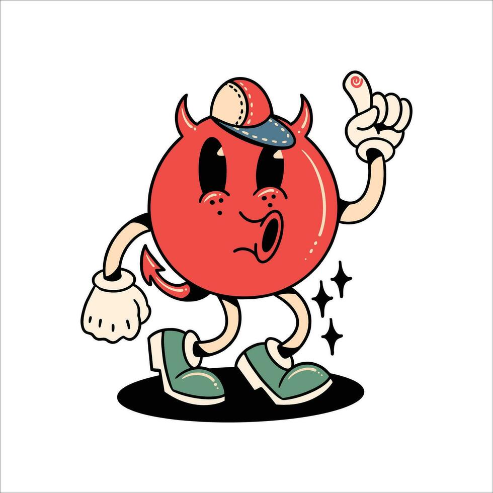 funky devil cartoon vector design