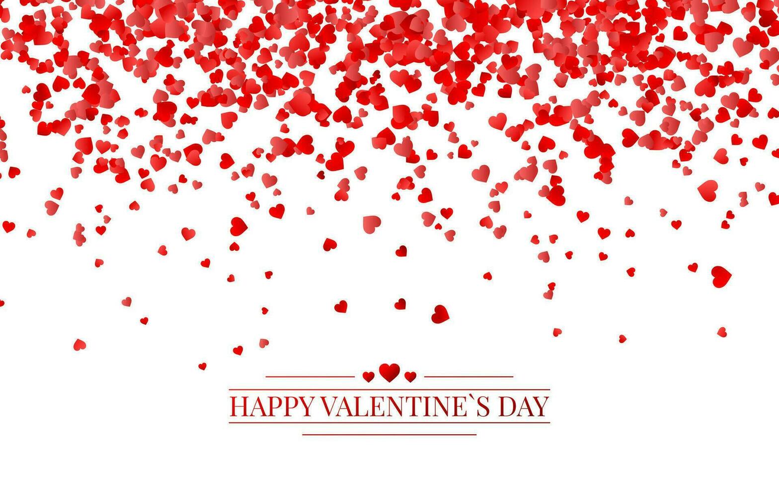 Vector realistic isolated heart confetti on the transparent background for decoration and covering. Concept of Happy Valentine's Day, wedding and anniversary.