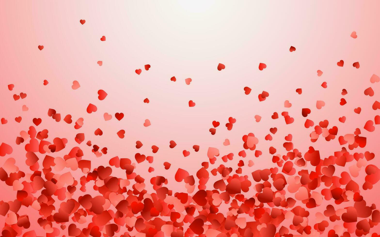 Vector realistic isolated heart confetti on the transparent background for decoration and covering. Concept of Happy Valentine's Day, wedding and anniversary