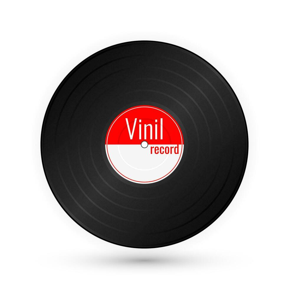 vinilo música registro. Clásico gramófono desct. vector ilustración