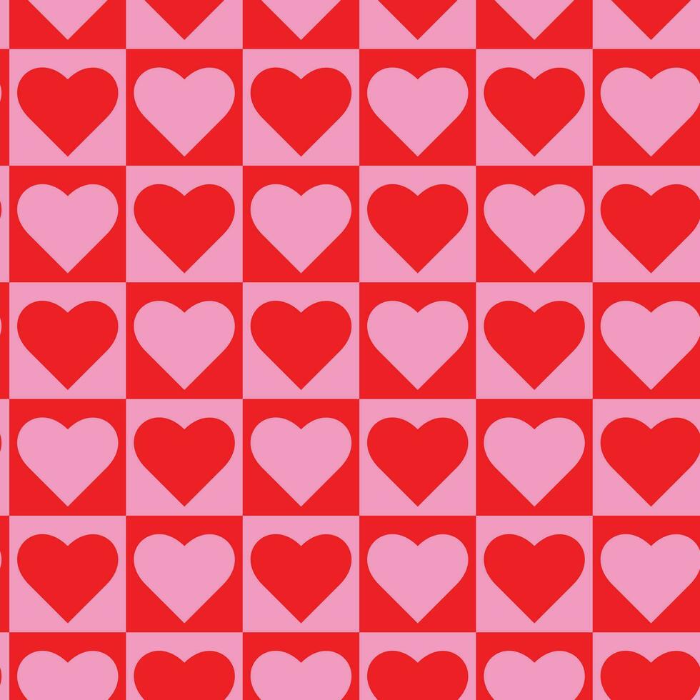 corazones modelo sin costura rojo y rosado antecedentes para enamorado día, textura para paño tela y textil, cubrir libro, álbum de recortes, envase papel. vector