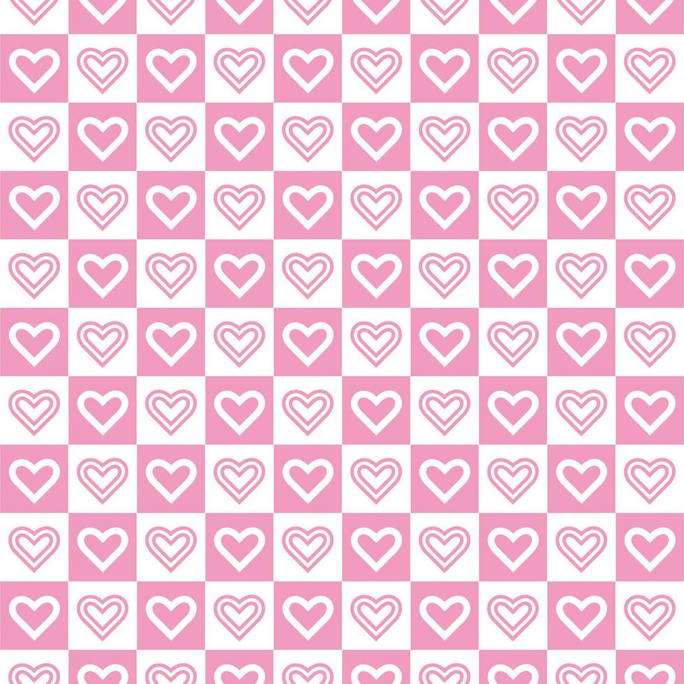 corazones modelo sin costura rosado y blanco antecedentes. para san valentin día fondo, fondo de pantalla, textura, libro cubrir, paño y textil. vector