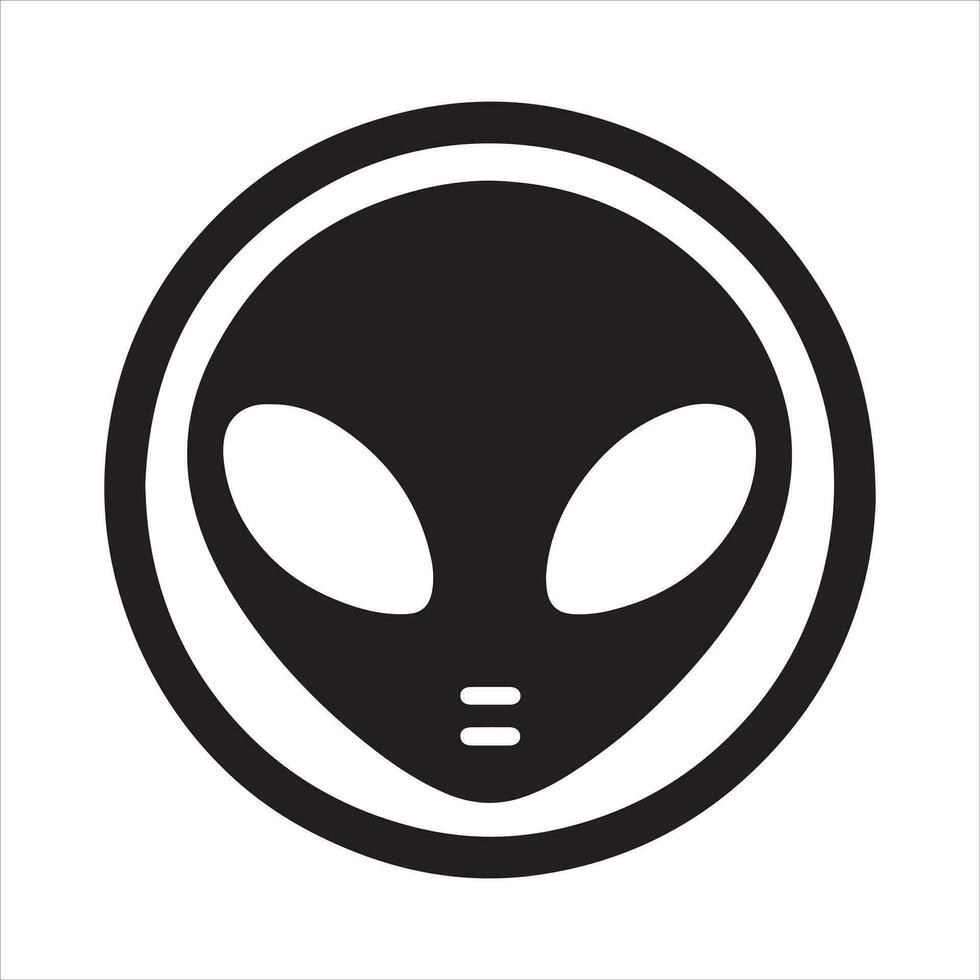 Minimal Alien Icon vector silhouette black color