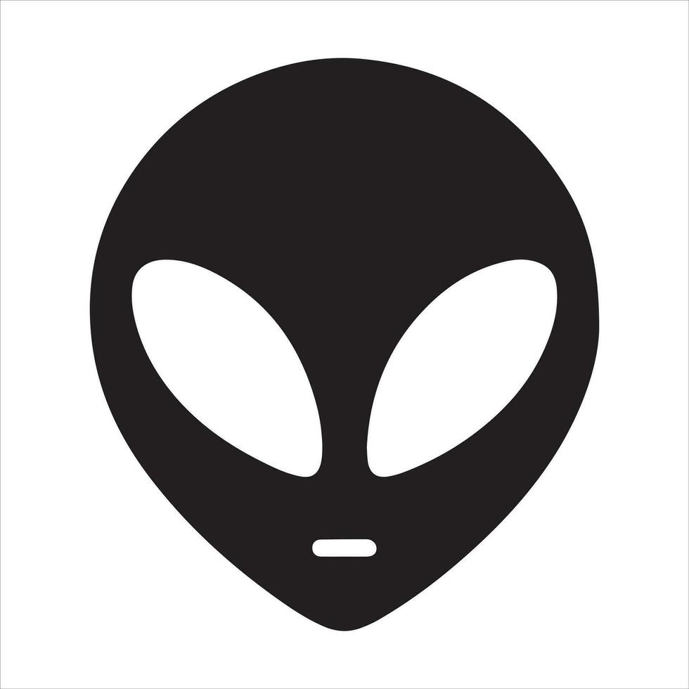 Minimal Alien Icon vector silhouette black color