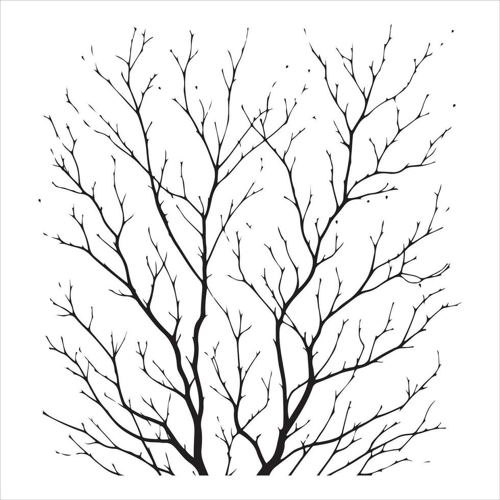Naked Tree vector silhouette black color, a dead tree vector silhouette, tree branches silhouette
