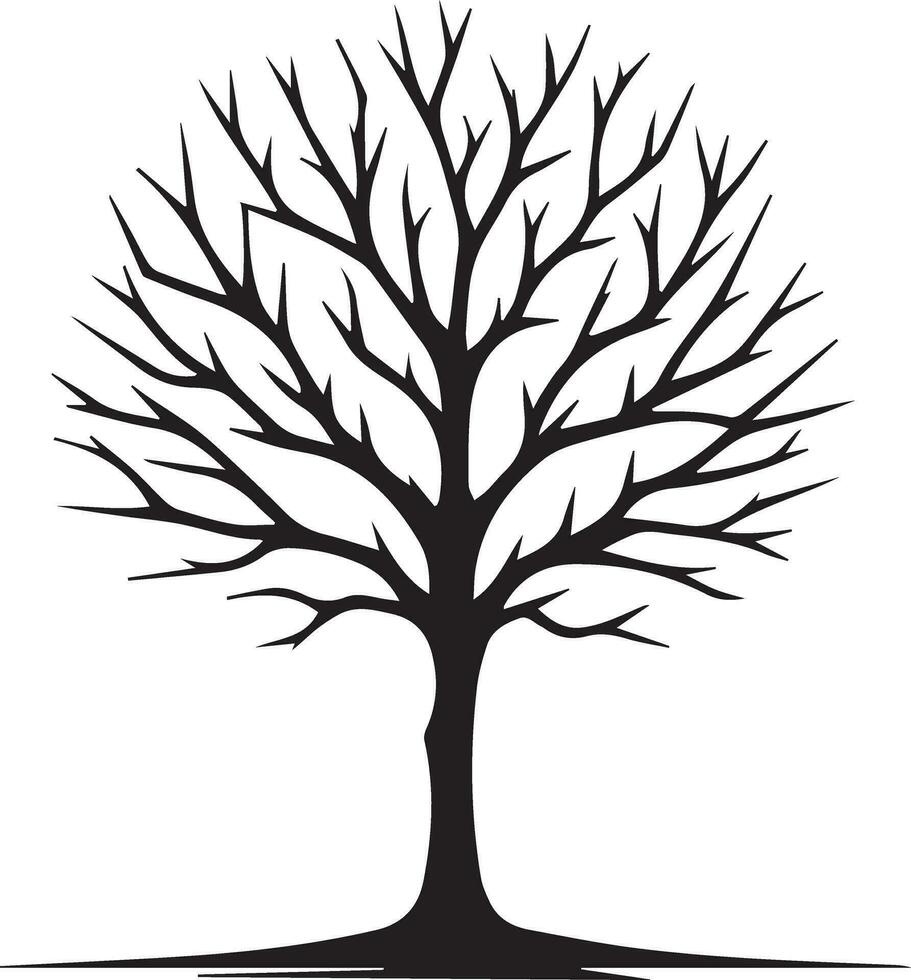 minimal Naked Tree Silhouette vector silhouette, black color silhouette, white background 17