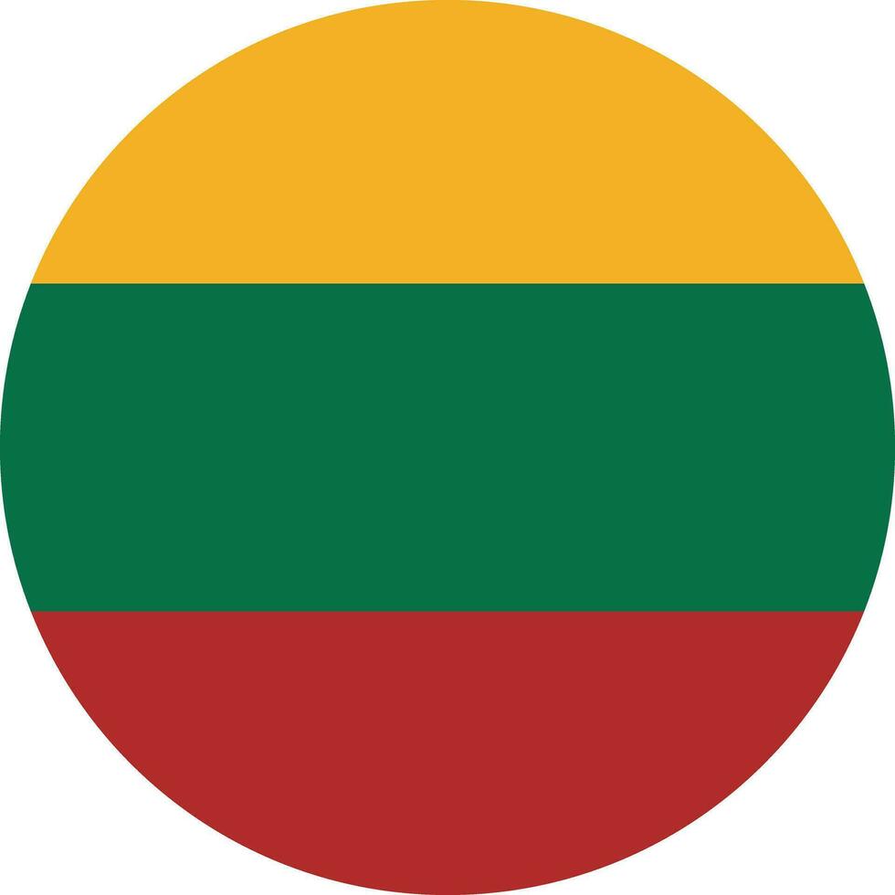 Round Lithuania flag vector . Lithuanian circle national flag isolated on white background
