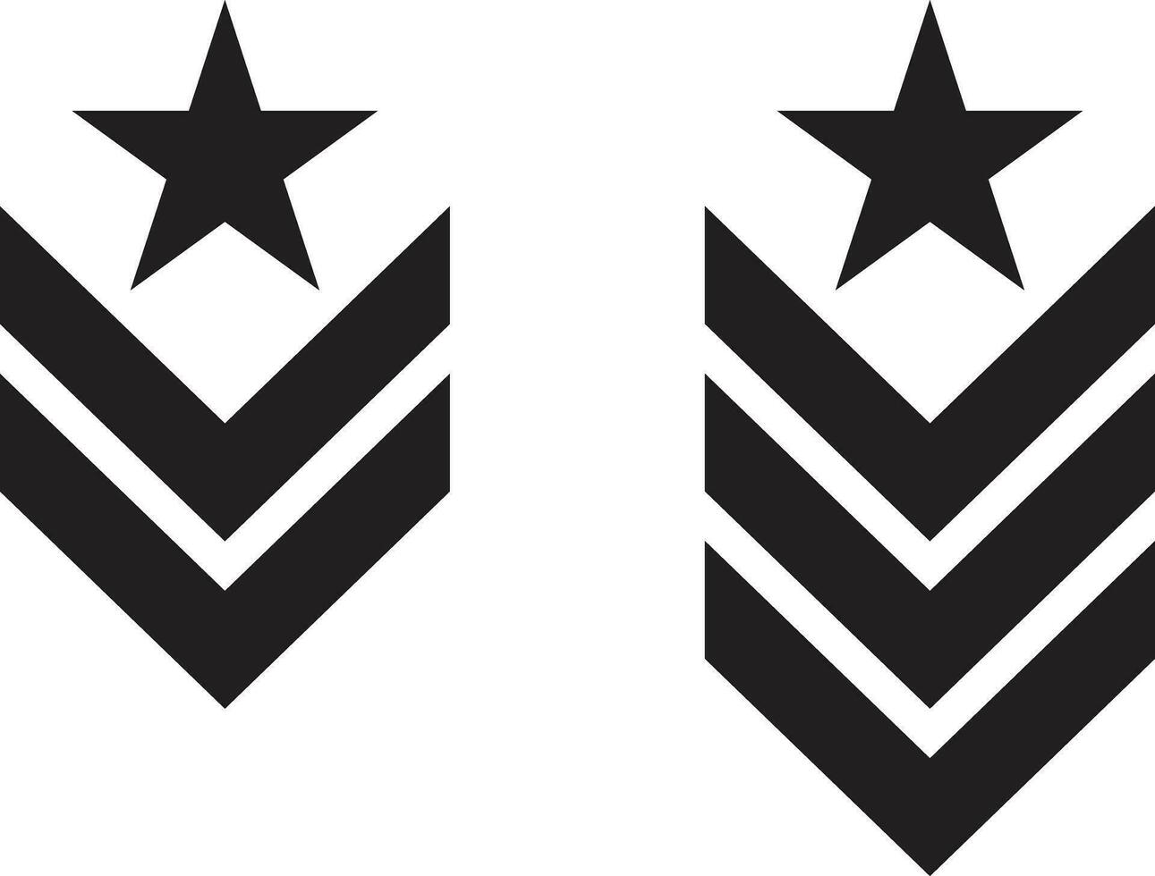 militar rango icono conjunto . Insignia militar icono conjunto vector aislado en blanco antecedentes