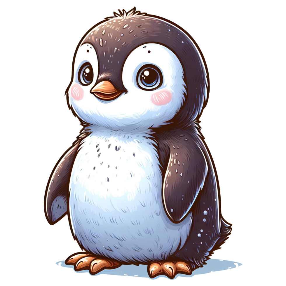 ai generado linda pingüino - dibujos animados en transparente antecedentes png