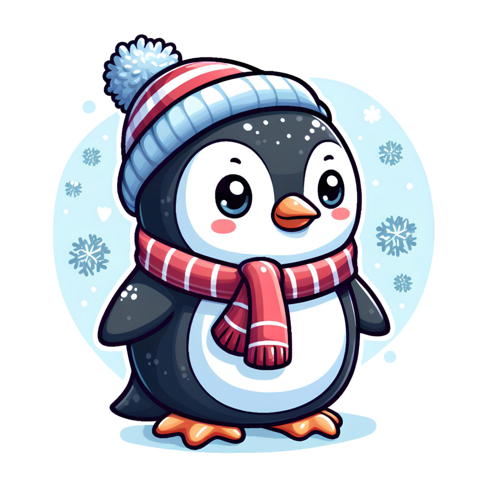 AI generated cute penguin - cartoon on transparent background png