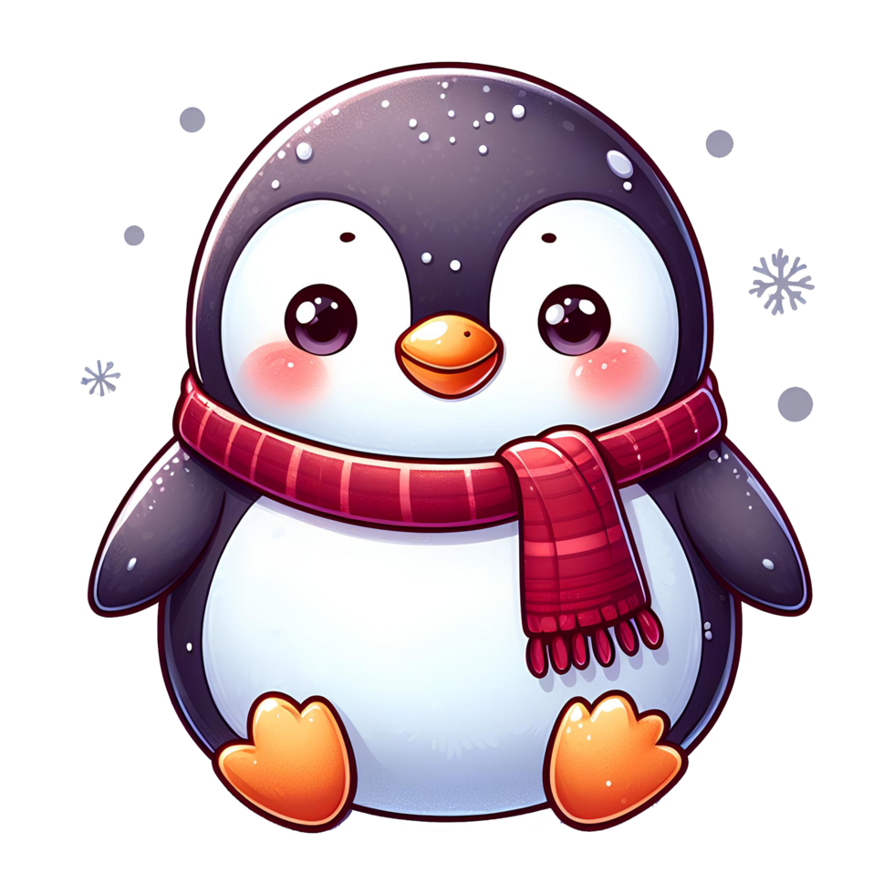 AI generated cute penguin - cartoon on transparent background png