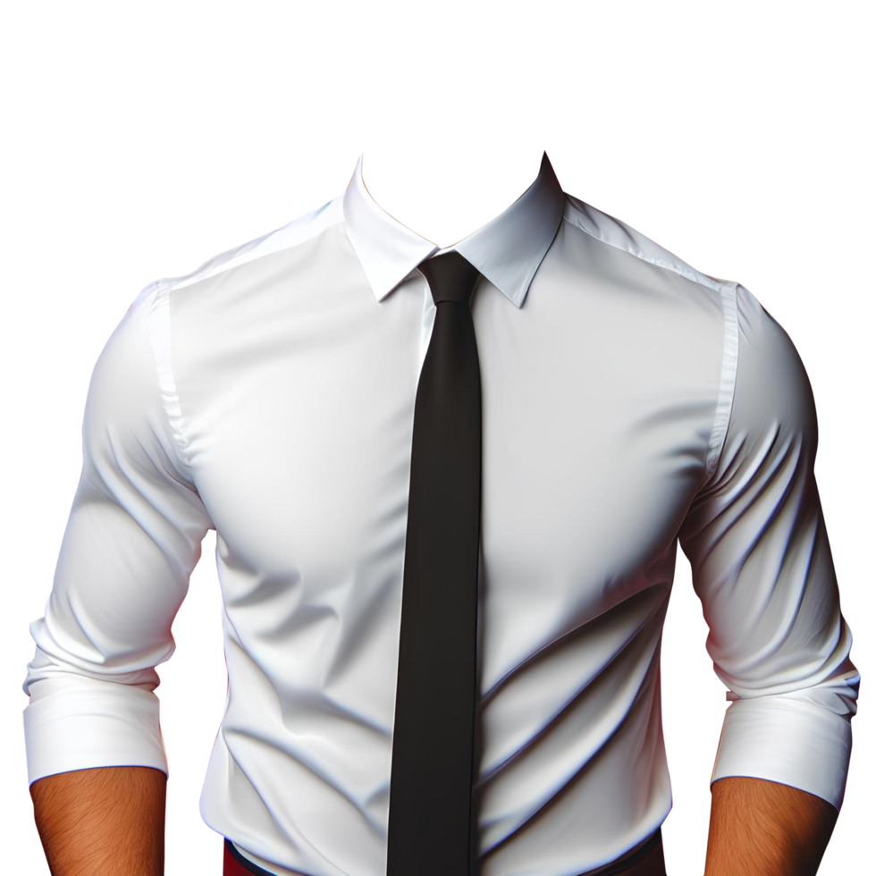 AI generated ID photo of man in white shirt on transparent background png