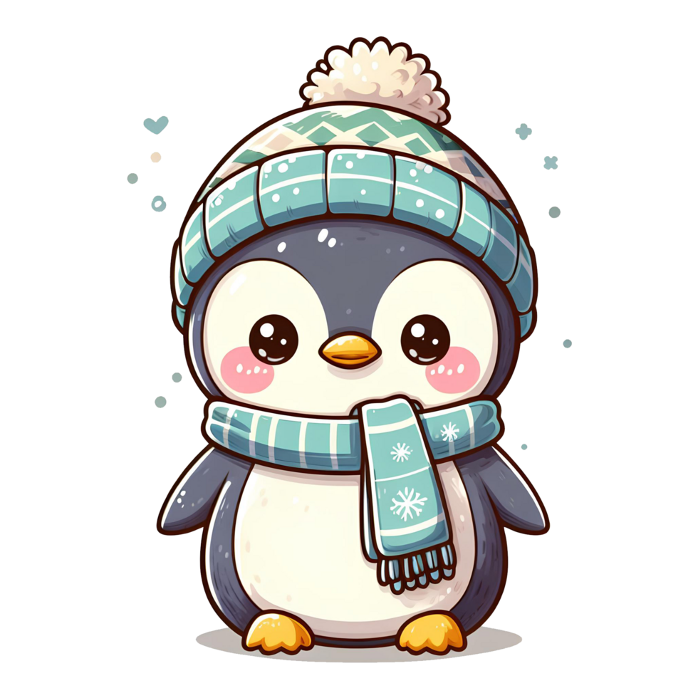 AI generated cute penguin - cartoon on transparent background png