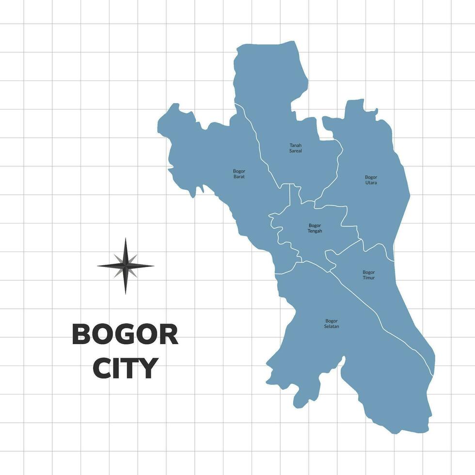 bogor ciudad mapa ilustración. mapa de ciudades en Indonesia vector