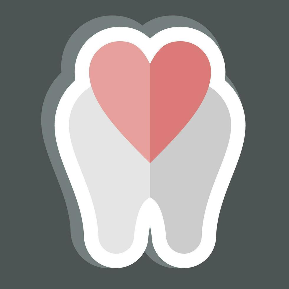 pegatina dental cuidado. relacionado a dental símbolo. sencillo diseño editable. sencillo ilustración vector