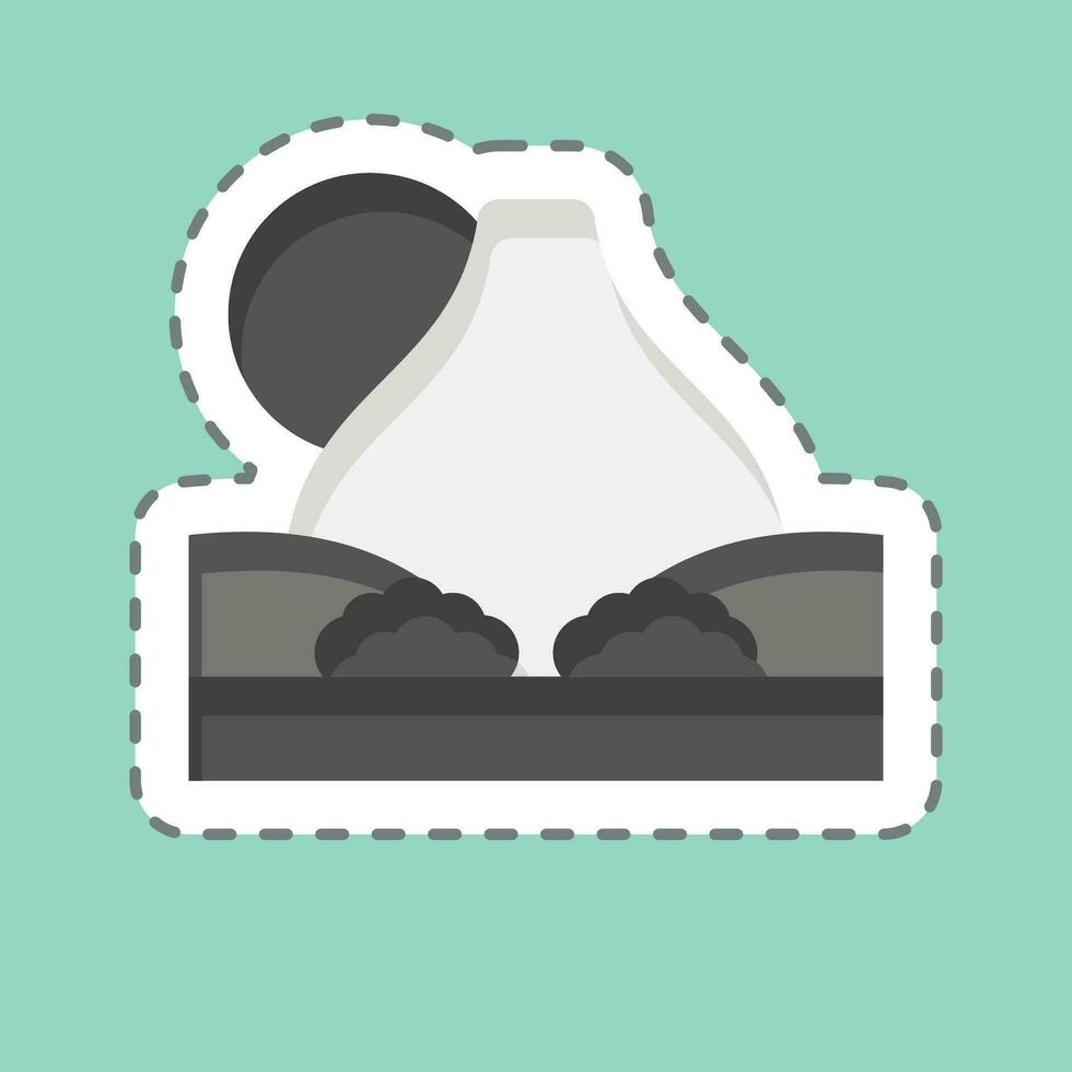 Sticker line cut Teide. related to Spain symbol. simple design editable. simple illustration vector