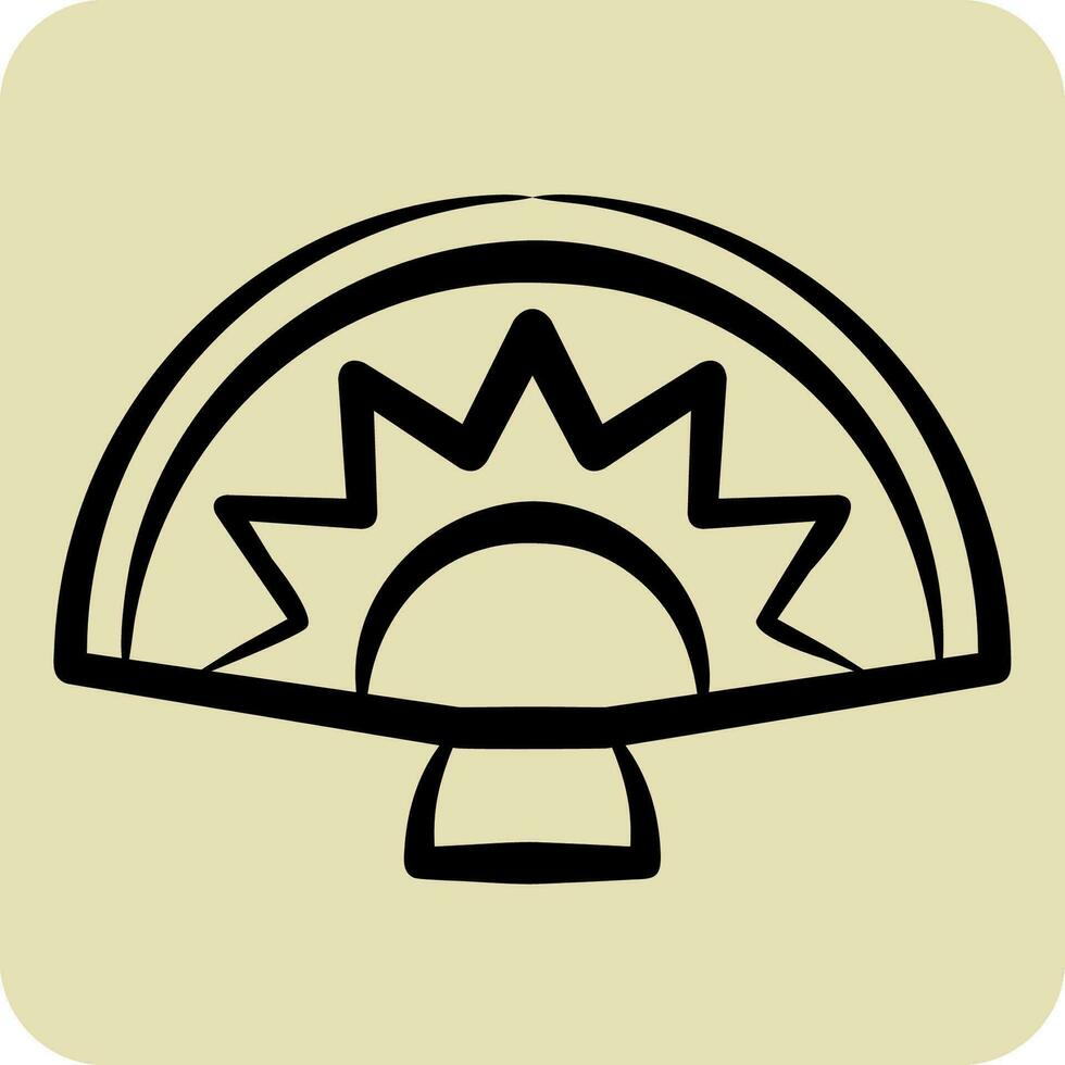 Icon Handheld Fan. related to Spain symbol. hand drawn style. simple design editable. simple illustration vector