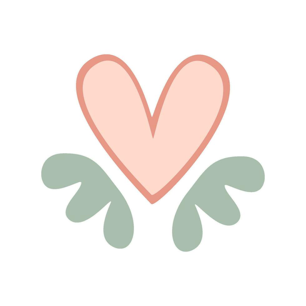 a heart with dots around it in the center of a sun valentine boho pastel cupid love vector