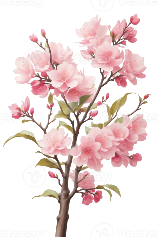 AI generated beautiful  blooming cherry tree in spring png