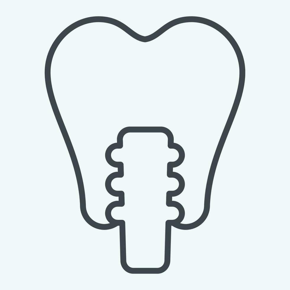 Icon Dental Prosthetics. related to Dental symbol.line style. simple design editable. simple illustration vector