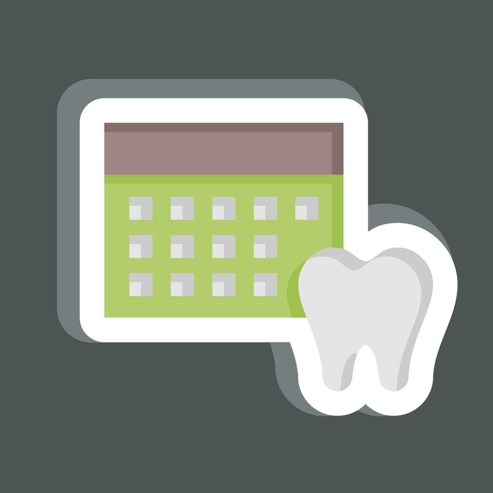 Sticker Scheduling. related to Dental symbol. simple design editable. simple illustration vector