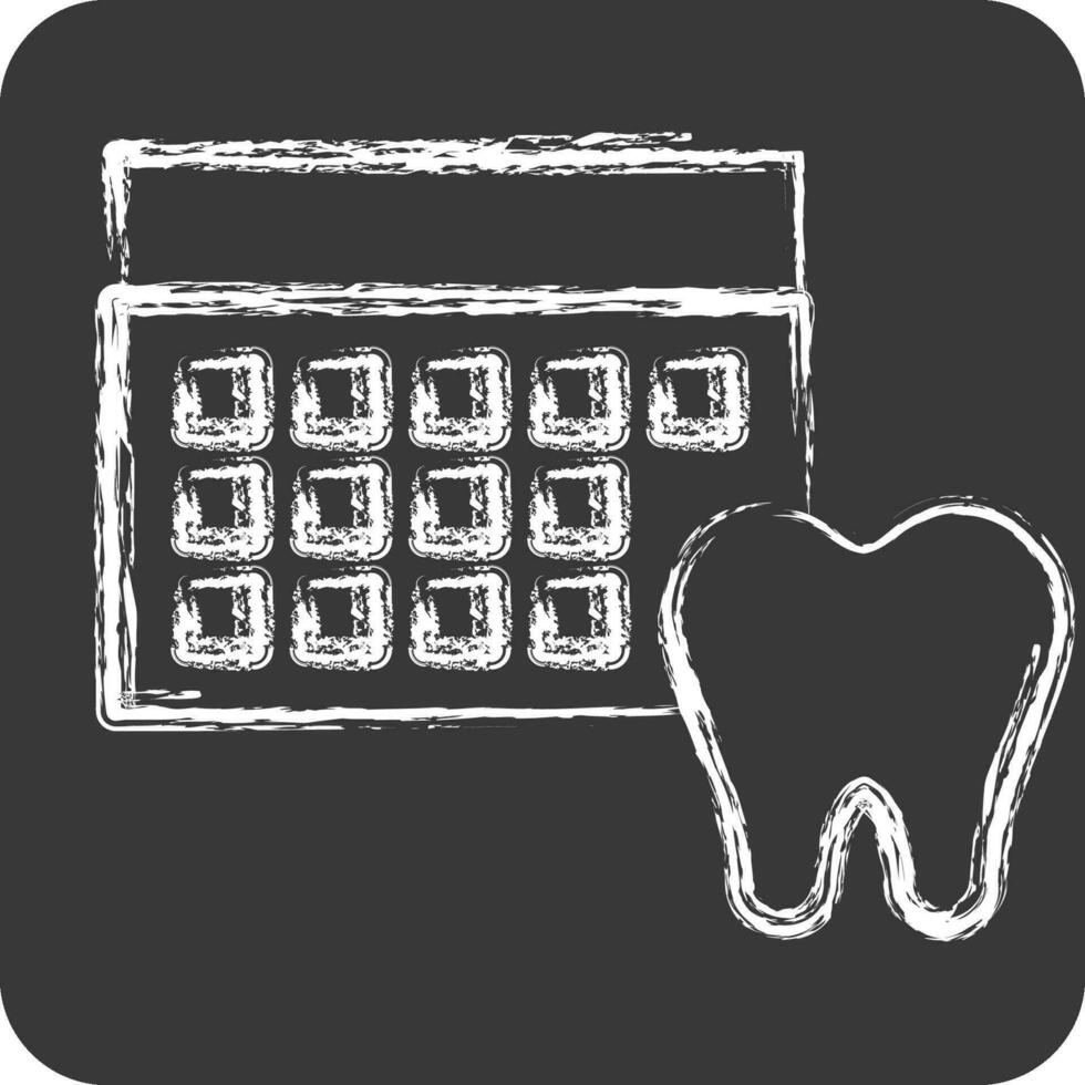Icon Scheduling. related to Dental symbol. chalk Style. simple design editable. simple illustration vector