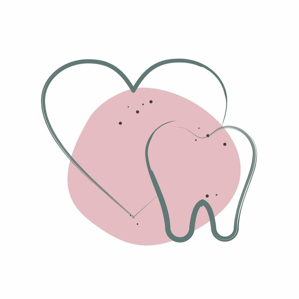 icono sano dientes. relacionado a dental símbolo. color Mancha estilo. sencillo diseño editable. sencillo ilustración vector