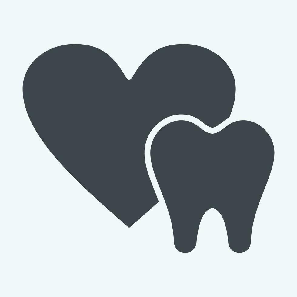 icono sano dientes. relacionado a dental símbolo. glifo estilo. sencillo diseño editable. sencillo ilustración vector