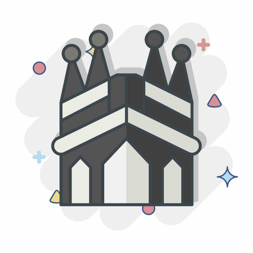 Icon Sagrada Familia. related to Spain symbol. comic style. simple design editable. simple illustration vector