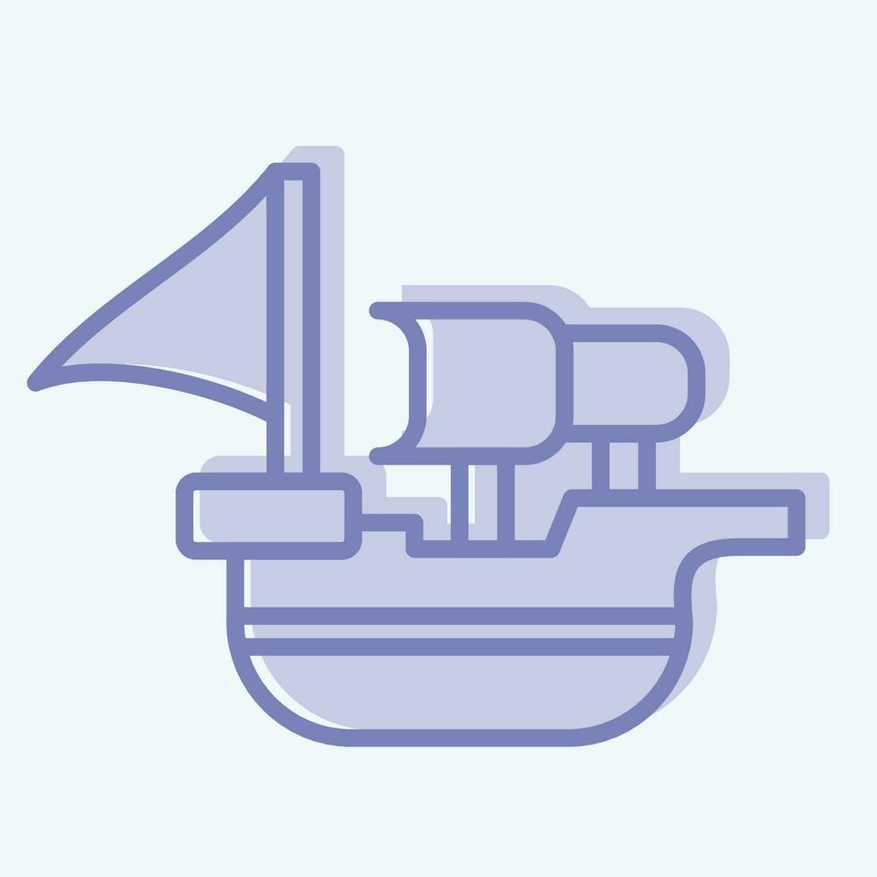 Icon Spanish Ship. related to Spain symbol. two tone style. simple design editable. simple illustration vector