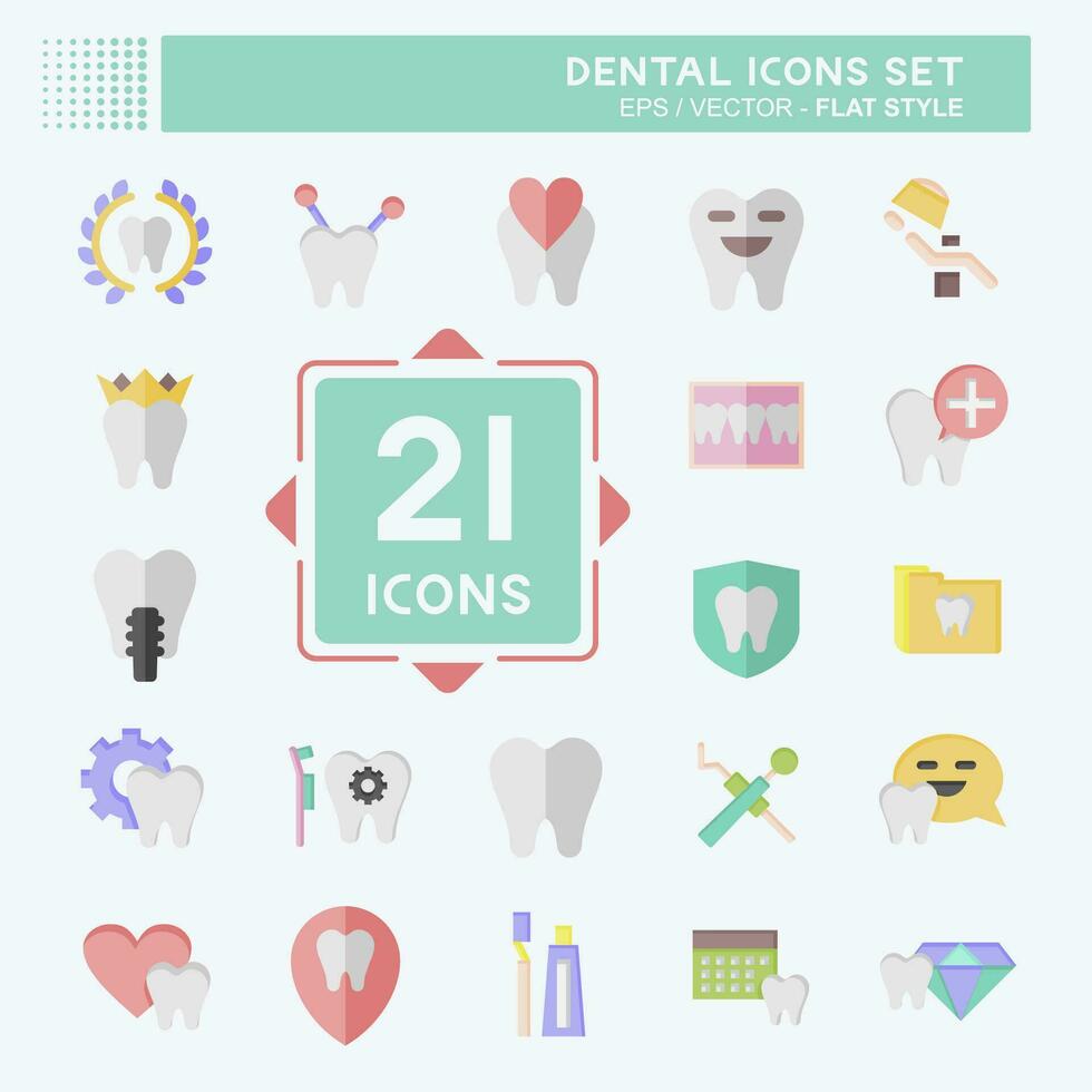 Icon Set Dental. related to Health symbol. flat style. simple design editable. simple illustration vector
