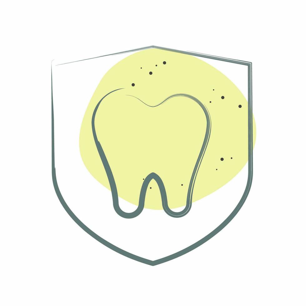 icono dental proteccion. relacionado a dental símbolo. color Mancha estilo. sencillo diseño editable. sencillo ilustración vector