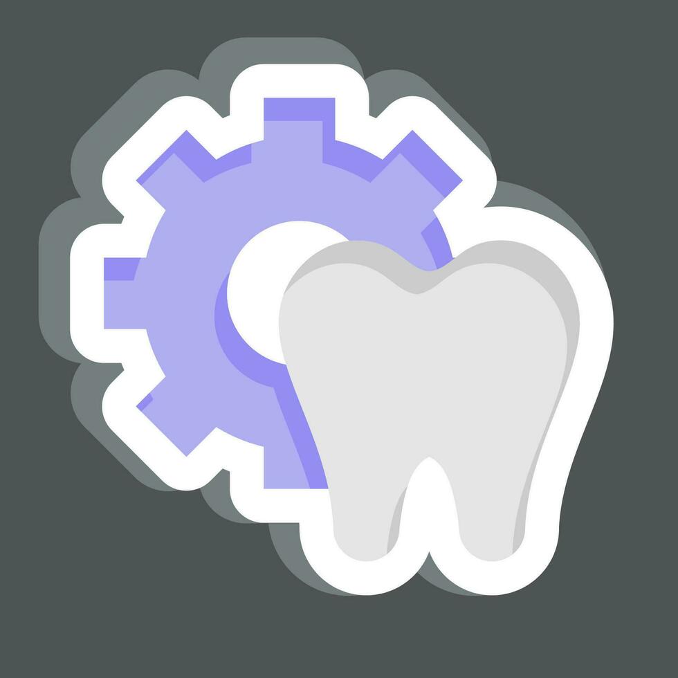 pegatina dental servicios. relacionado a dental símbolo. sencillo diseño editable. sencillo ilustración vector