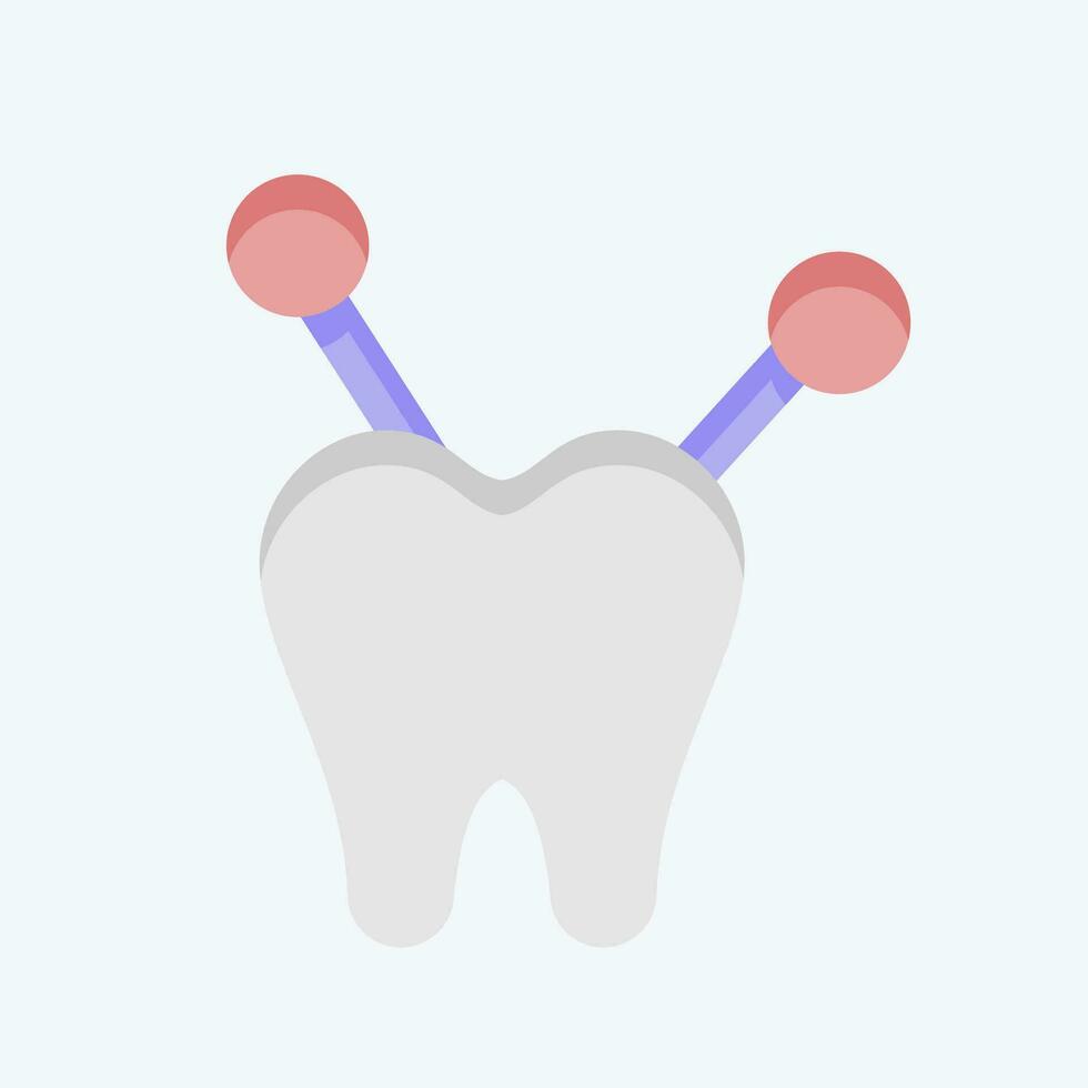 icono núcleo construir. relacionado a dental símbolo. plano estilo. sencillo diseño editable. sencillo ilustración vector