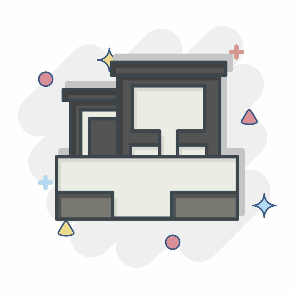 Icon Templo De Debod. related to Spain symbol. comic style. simple design editable. simple illustration vector