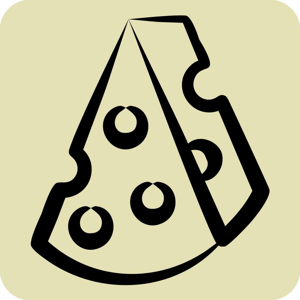 Icon Cheese. related to Spain symbol. hand drawn style. simple design editable. simple illustration vector