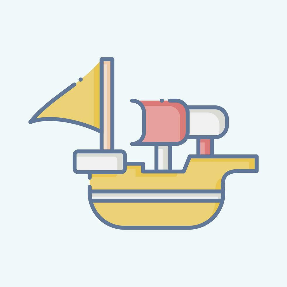 Icon Spanish Ship. related to Spain symbol. doodle style. simple design editable. simple illustration vector