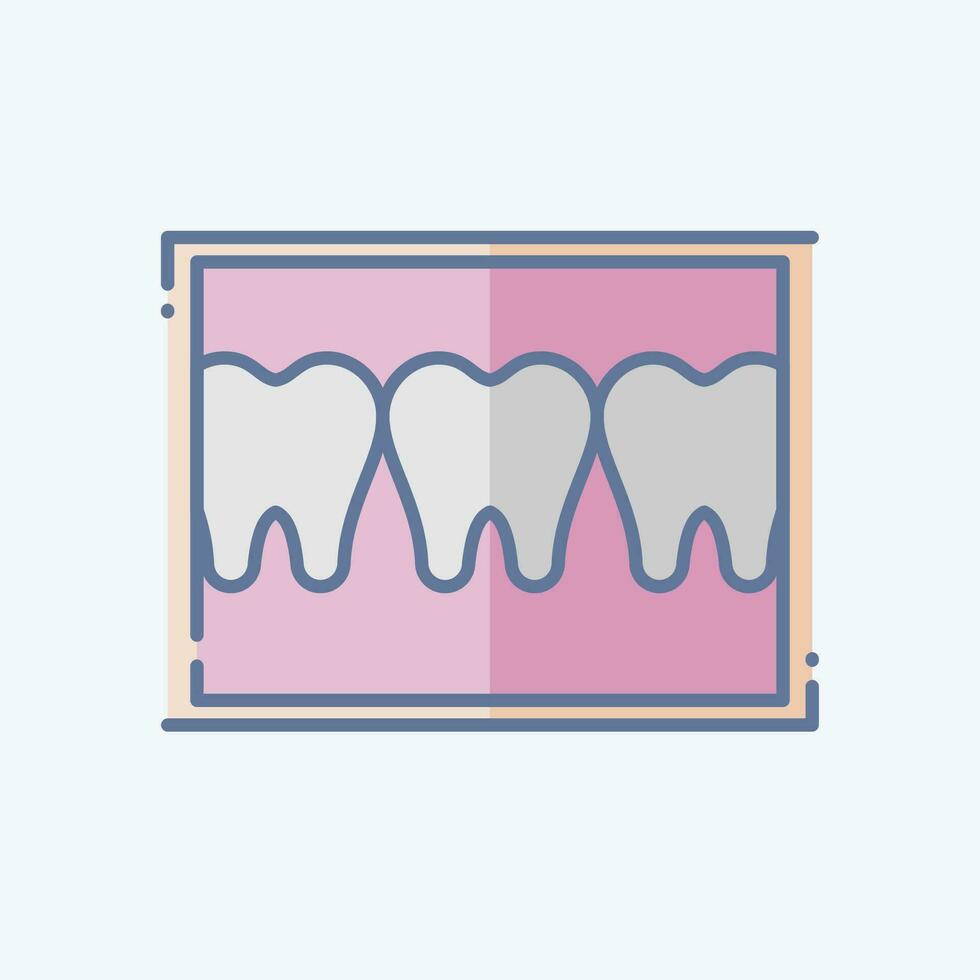 icono dental formación de imágenes relacionado a dental símbolo. garabatear estilo. sencillo diseño editable. sencillo ilustración vector