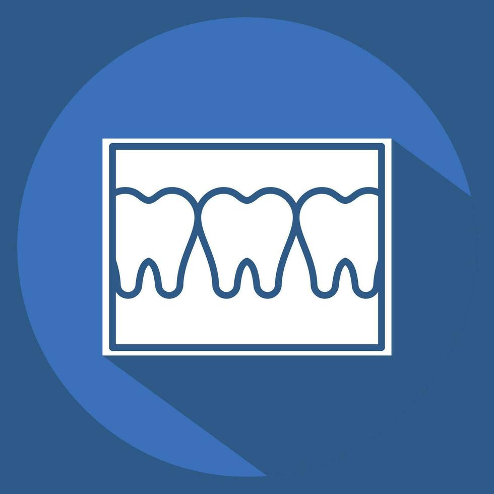 Icon Dental Imaging. related to Dental symbol. long shadow style. simple design editable. simple illustration vector