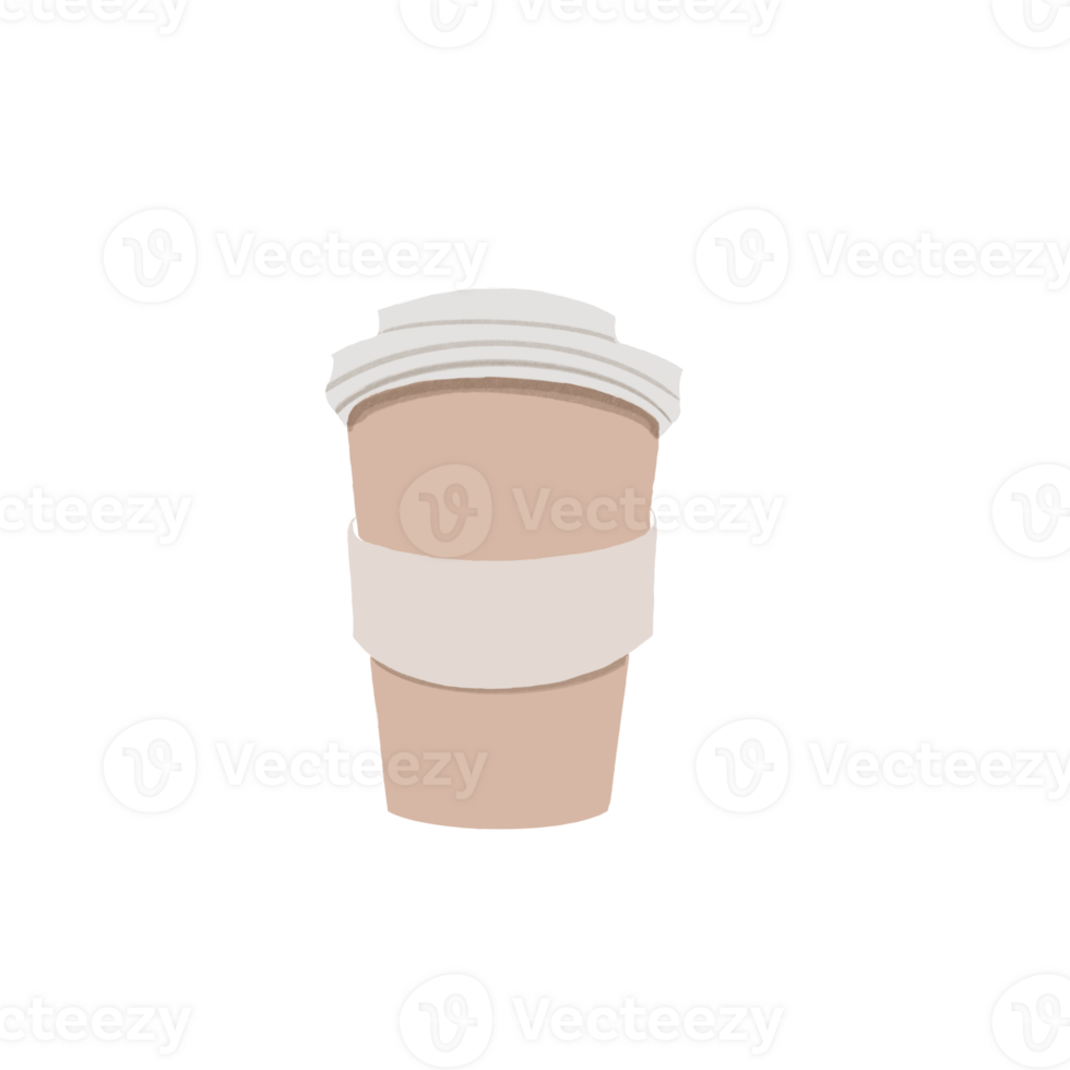 Illustration of a cardboard cup with coffee to go with a place for an inscription with your text. Take out coffee cup png