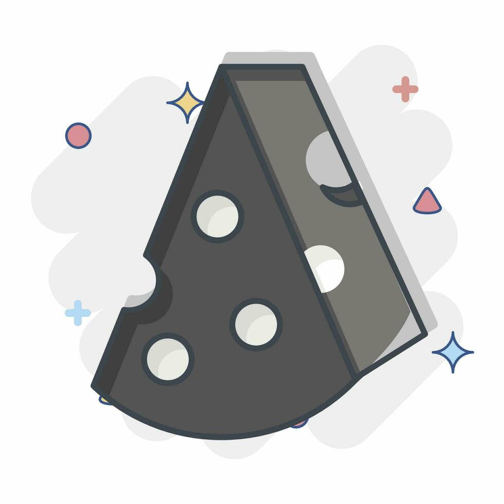 Icon Cheese. related to Spain symbol. comic style. simple design editable. simple illustration vector