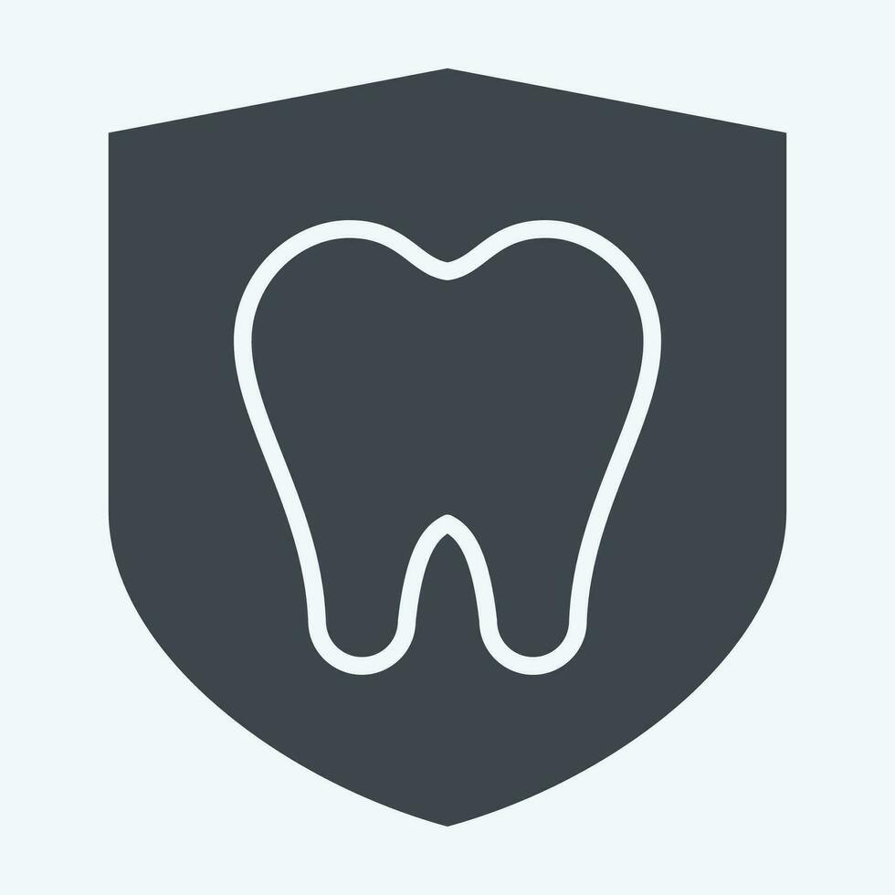 Icon Dental Protection. related to Dental symbol. glyph style. simple design editable. simple illustration vector