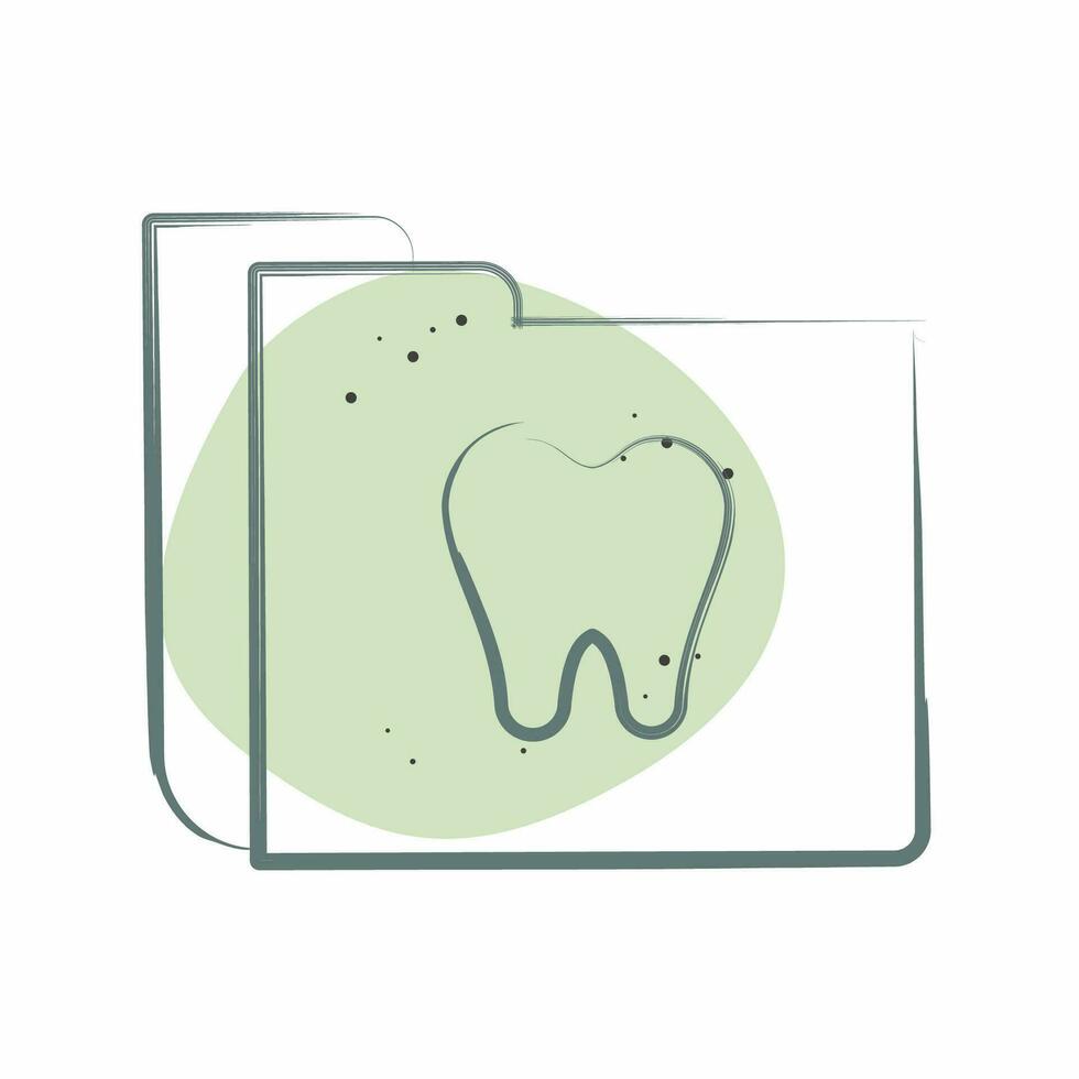 Icon Dental Records. related to Dental symbol. Color Spot Style. simple design editable. simple illustration vector