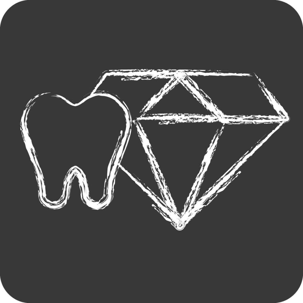 icono diente joyas. relacionado a dental símbolo. tiza estilo. sencillo diseño editable. sencillo ilustración vector
