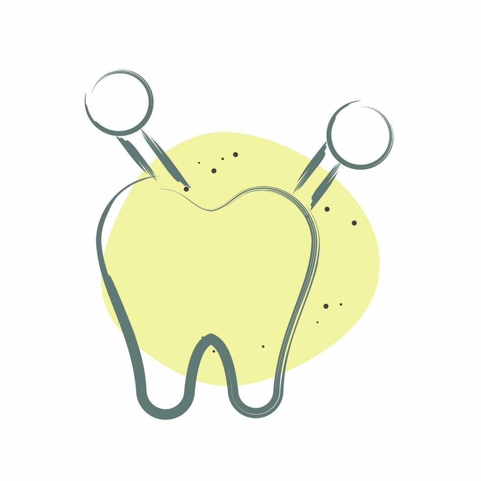 icono núcleo construir. relacionado a dental símbolo. color Mancha estilo. sencillo diseño editable. sencillo ilustración vector