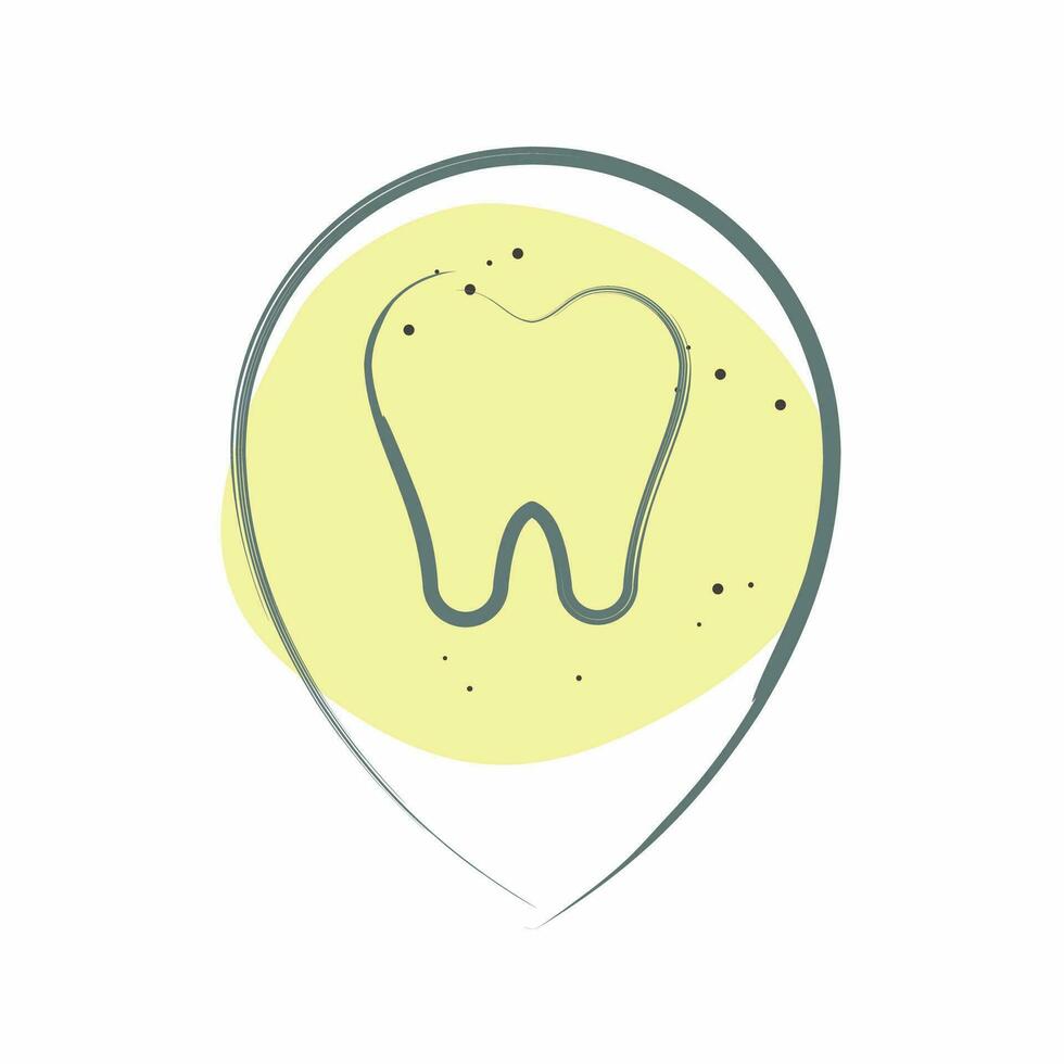 Icon Location. related to Dental symbol. Color Spot Style. simple design editable. simple illustration vector