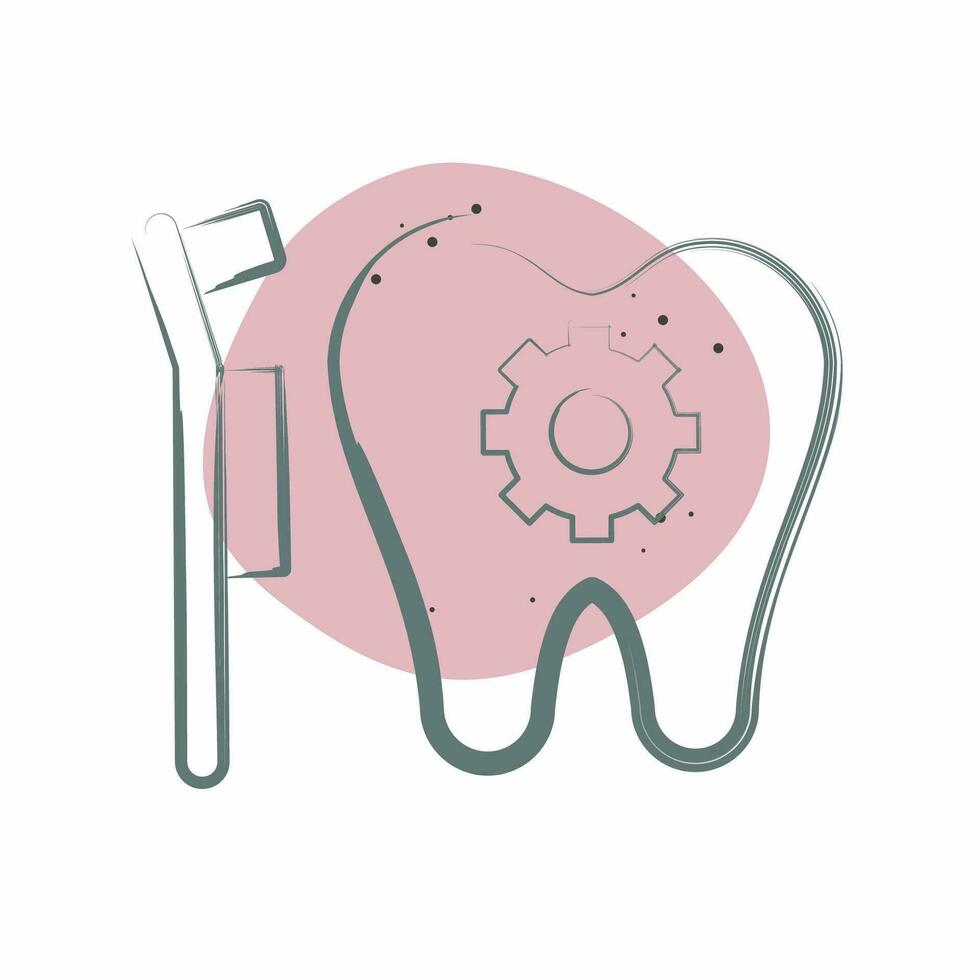 icono dental tratamiento. relacionado a dental símbolo. color Mancha estilo. sencillo diseño editable. sencillo ilustración vector