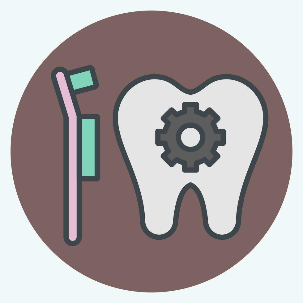 icono dental tratamiento. relacionado a dental símbolo.color compañero estilo. sencillo diseño editable. sencillo ilustración vector