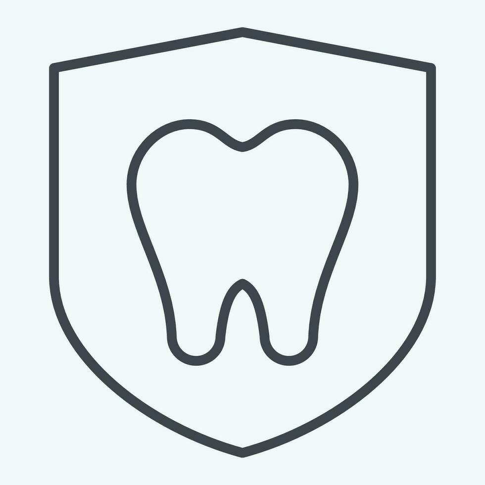 icono dental proteccion. relacionado a dental simbolo.linea estilo. sencillo diseño editable. sencillo ilustración vector